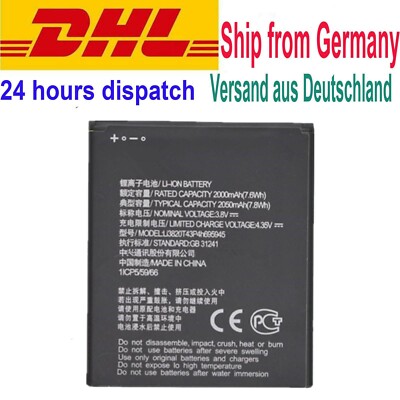 3.8V 2000mAh LI3820T43P4H695945 Battery Akku Für ZTE Blade A3 (2019)/L8 batteria