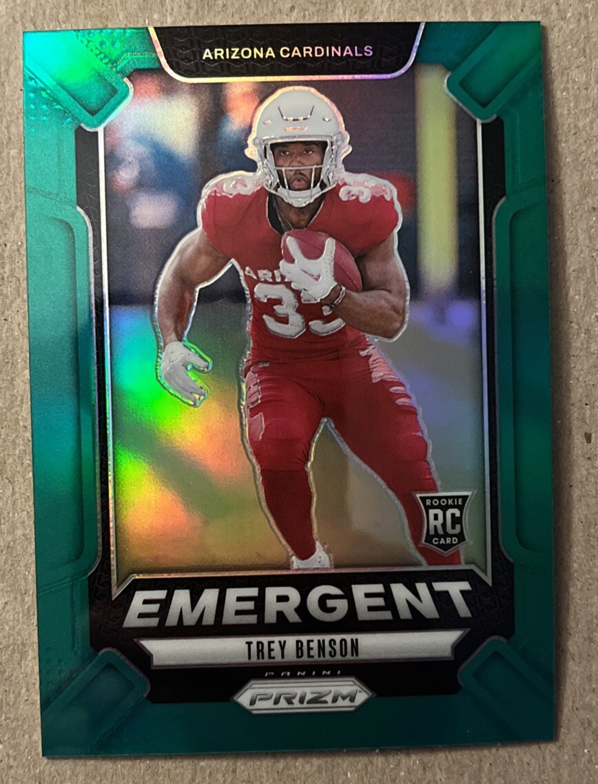 2024 Panini Prizm - Emergent Green Prizm #17 Trey Benson (RC)