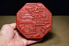 Chinese Vintage Lacquerware Box Exquisite Scenery Pattern Keepsake Box