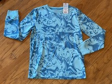 CAT JACK Girl s Long Sleeved AQUA MARBLED T-Shirt MED 8-10 COTTON-Poly NWT