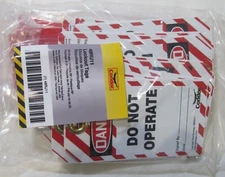 25-PACK NEW CONDOR 48RU11 PLASTIC DO NOT OPERATE LOCKOUT TAGS WITH ZIP TIES