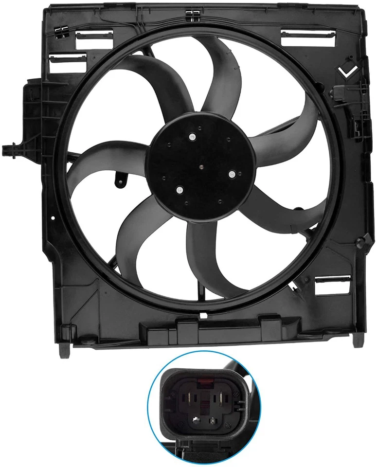 17427533558 Se adapta a BMW E70 X5 2007-2010 Radiador Ventilador Motor Conjunto Delantero Foto 2 de 4