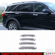 For Ford Explorer 2020-2023 Chrome Silver Exterior Side Door Handle Panel Trim