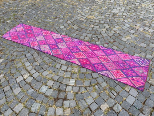 Turkish runner rug,Hanmade rug,Runner rug,Vintage rug,Wool rug 2,1 x 10,4 ft - Picture 8 of 10