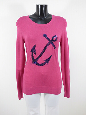 MARIE LUND Damen Pullover Gr S - DE / Rot mit Motiv Neu mit Etikett  ( R 5095 )