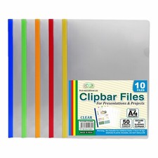 Image of A4 Clear Strip Files Document Paper Storage Clip Bar Folder Slide Binder Office