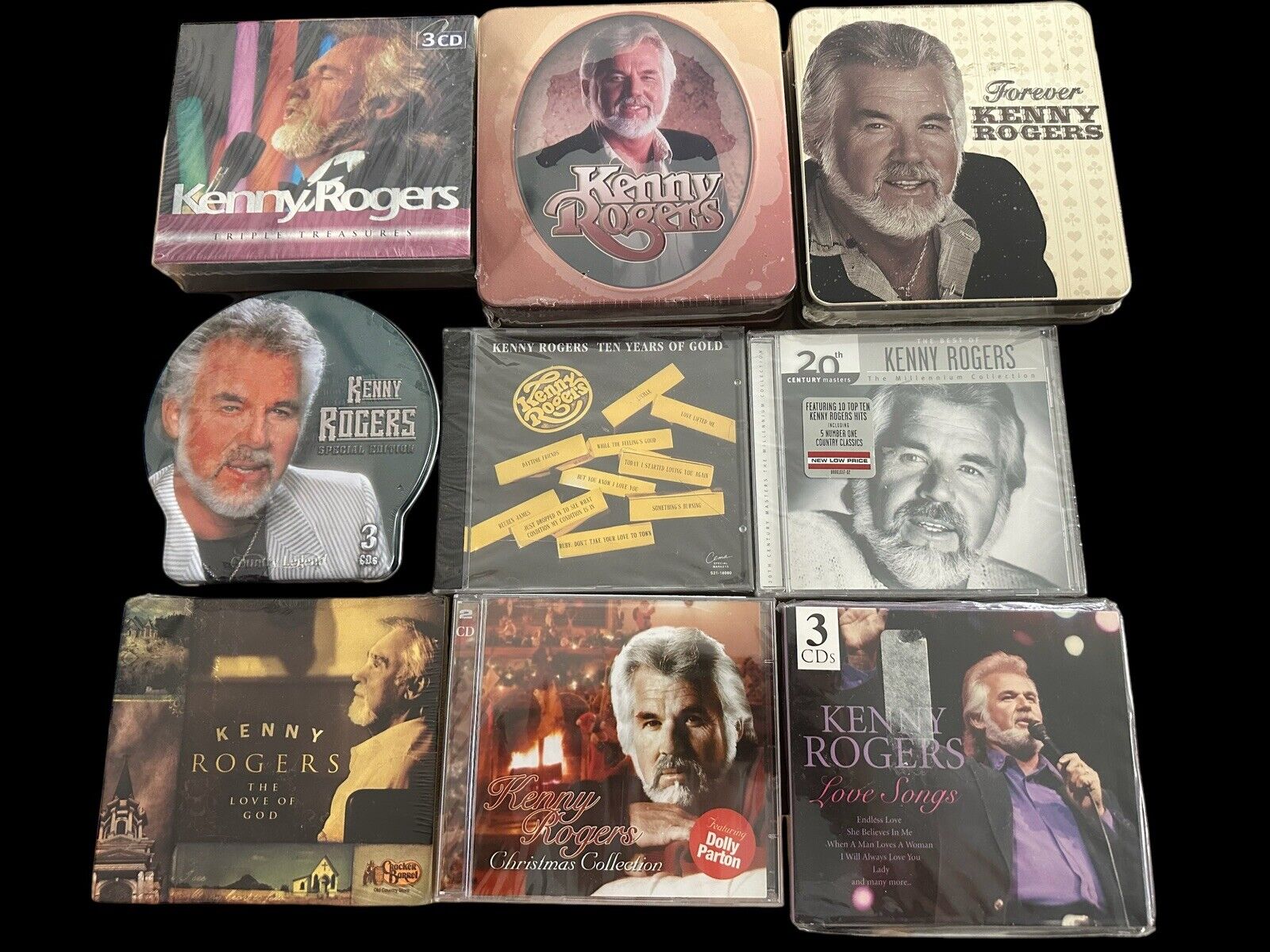 Kenny Rogers CD Lot 9 Sealed New Unopened 6 Pre- Owned Multiple Box Sets Bundle