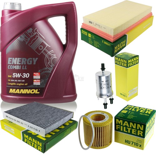 MANN Inspektionspaket 5L MANNOL Energy Combi LL 5W-30 für VW Polo 1.2 12V Seat