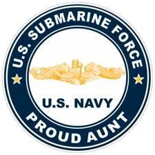 US Submarine Force Proud Aunt Gold Dolphins Bumper Sticker Military Decal 5"