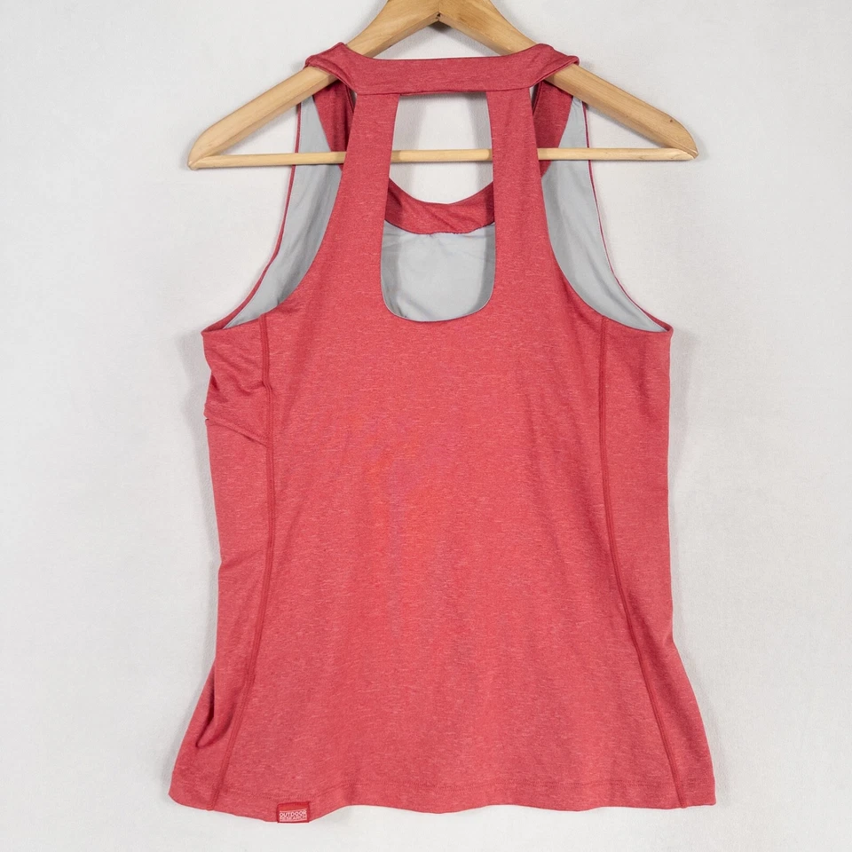 Camiseta sin mangas Outdoor Research para mujer mediana roja espalda deportiva senderismo bolsillo Foto 3 de 4