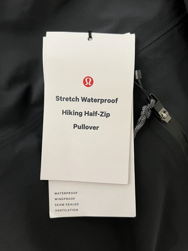 NWT Size 12 Lululemon Stretch Waterproof Hiking Half-Zip Pullover Black - Picture 3 of 8