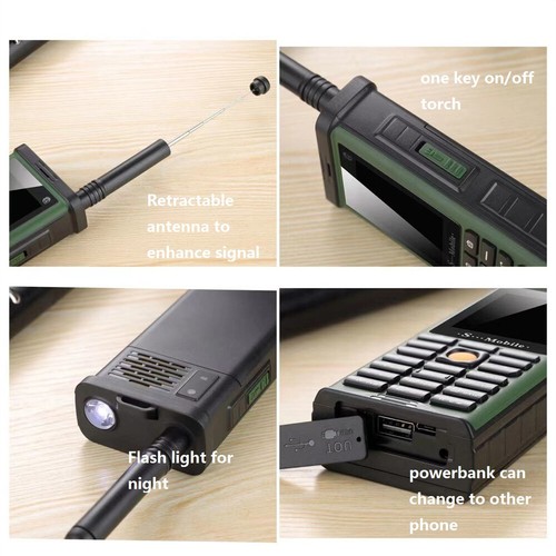 Unlocked Four Sim card 4 standby Mobile Phone Outdoor call Flashlight Power Bank - Picture 3 of 18