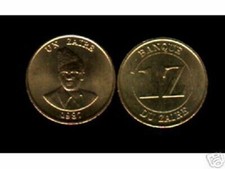 Zaire 1 Zaire KM-13 1987 x 1 Pcs UNC Mobutu Congo DR World Currency COIN