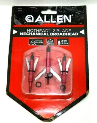 Allen Hothead 2 Blade 125 Grain 1 3/4'' Cut Mechanical Broadhead 3pk New NOS (G19