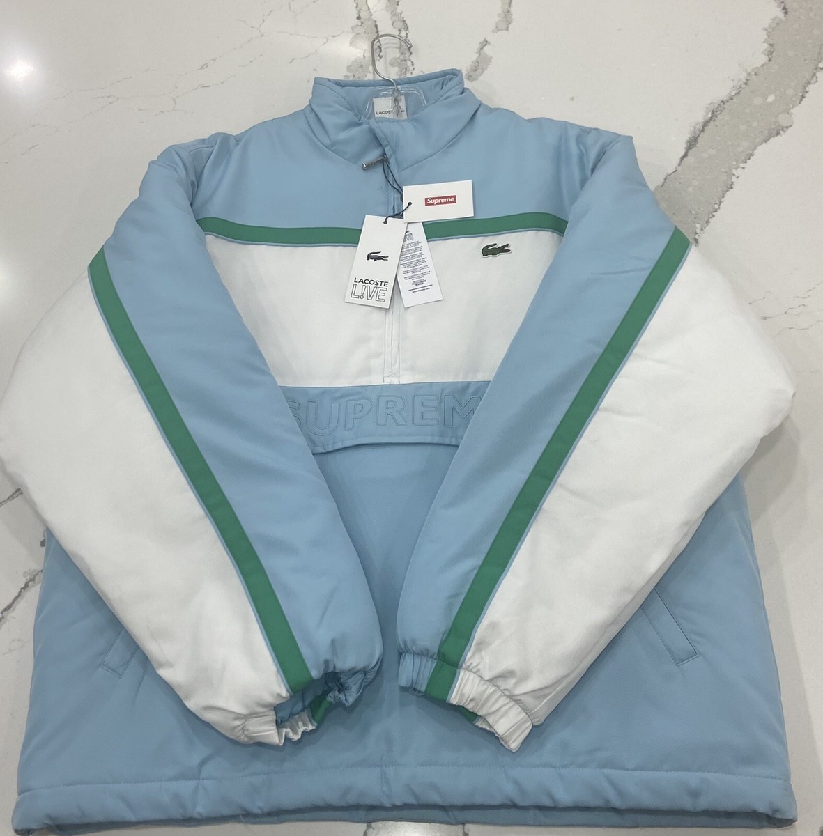 Size M - Supreme LACOSTE Jacket Puffy Half Zip Pullover Size M - Supreme LACOSTE Jacket Puffy Half Zip Pullover