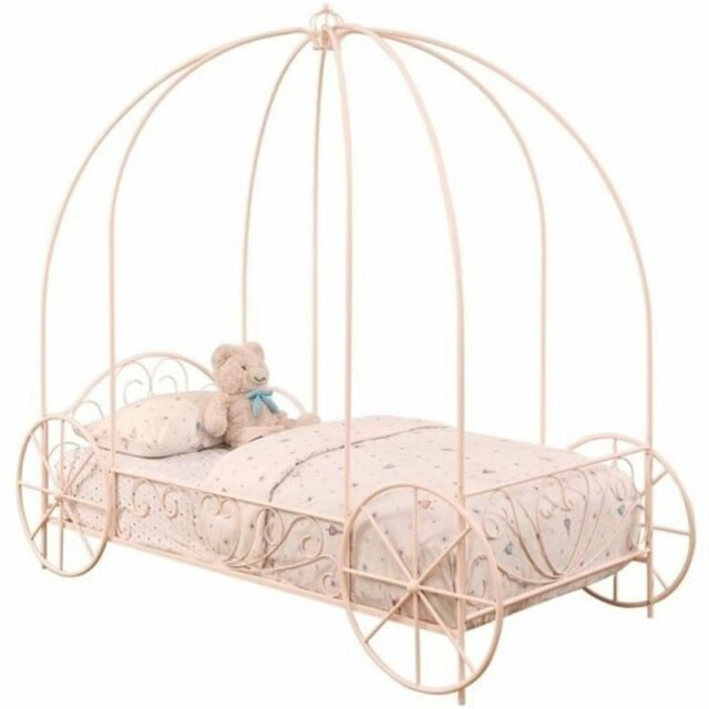 Coaster Lexi Princess Twin Canopy Bed, Twin Size Princess Carriage Bed