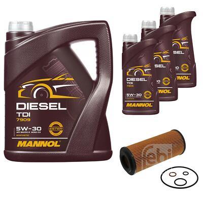 FEBI BILSTEIN Ölfilter 8L MANNOL Diesel TDI 5W-30 für BMW 5er Touring E61 525d