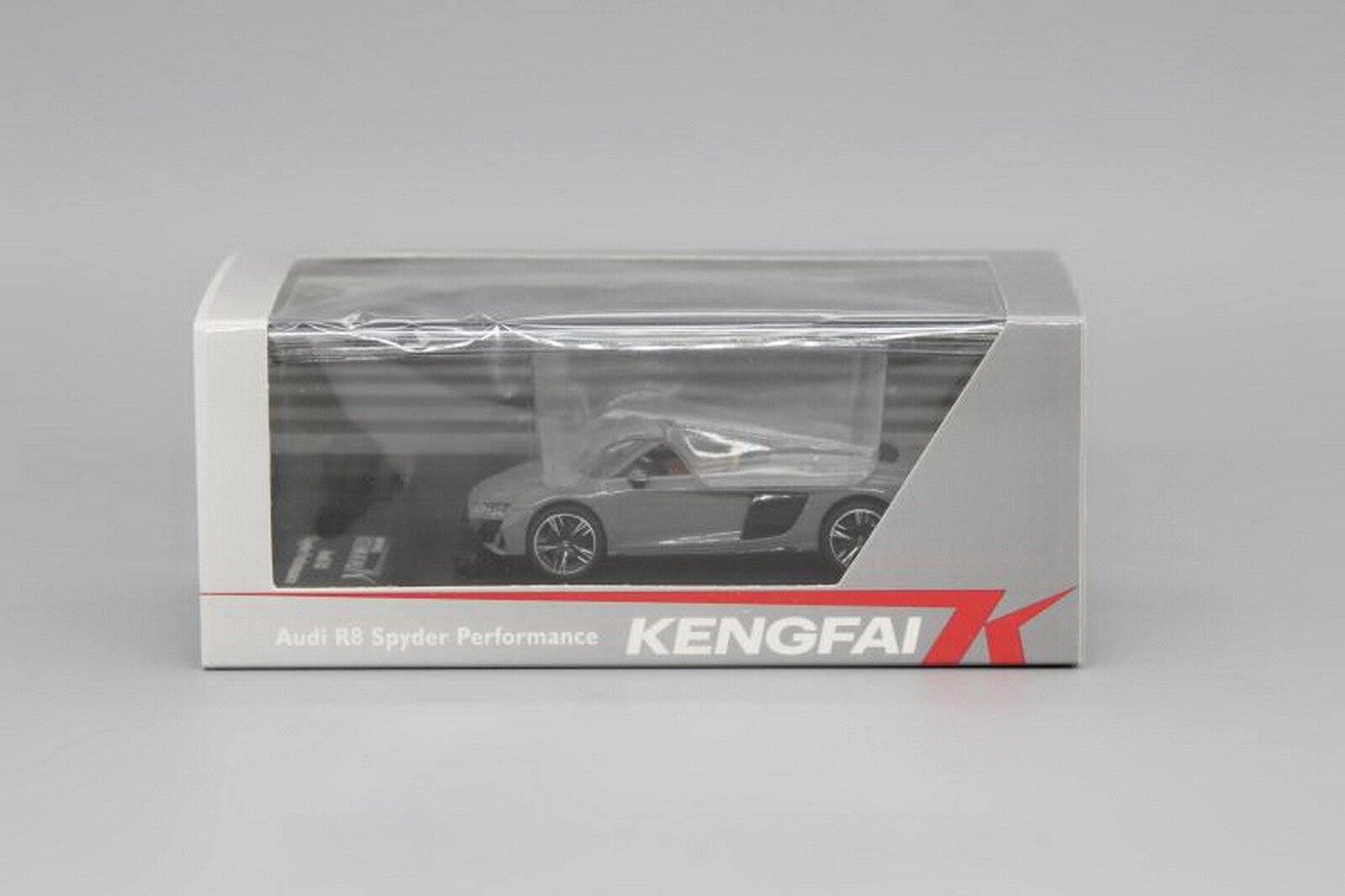 Kengfai 1/64 Audi R8 Spyder Performance Grey Diecast Car Model Toy Collection