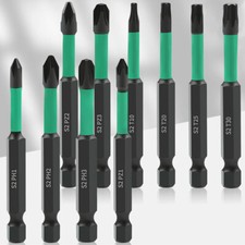 10X 70mm Impact Driver Bits Mixed Pozi Phillips  Screwdriver Drill Bit Set UK