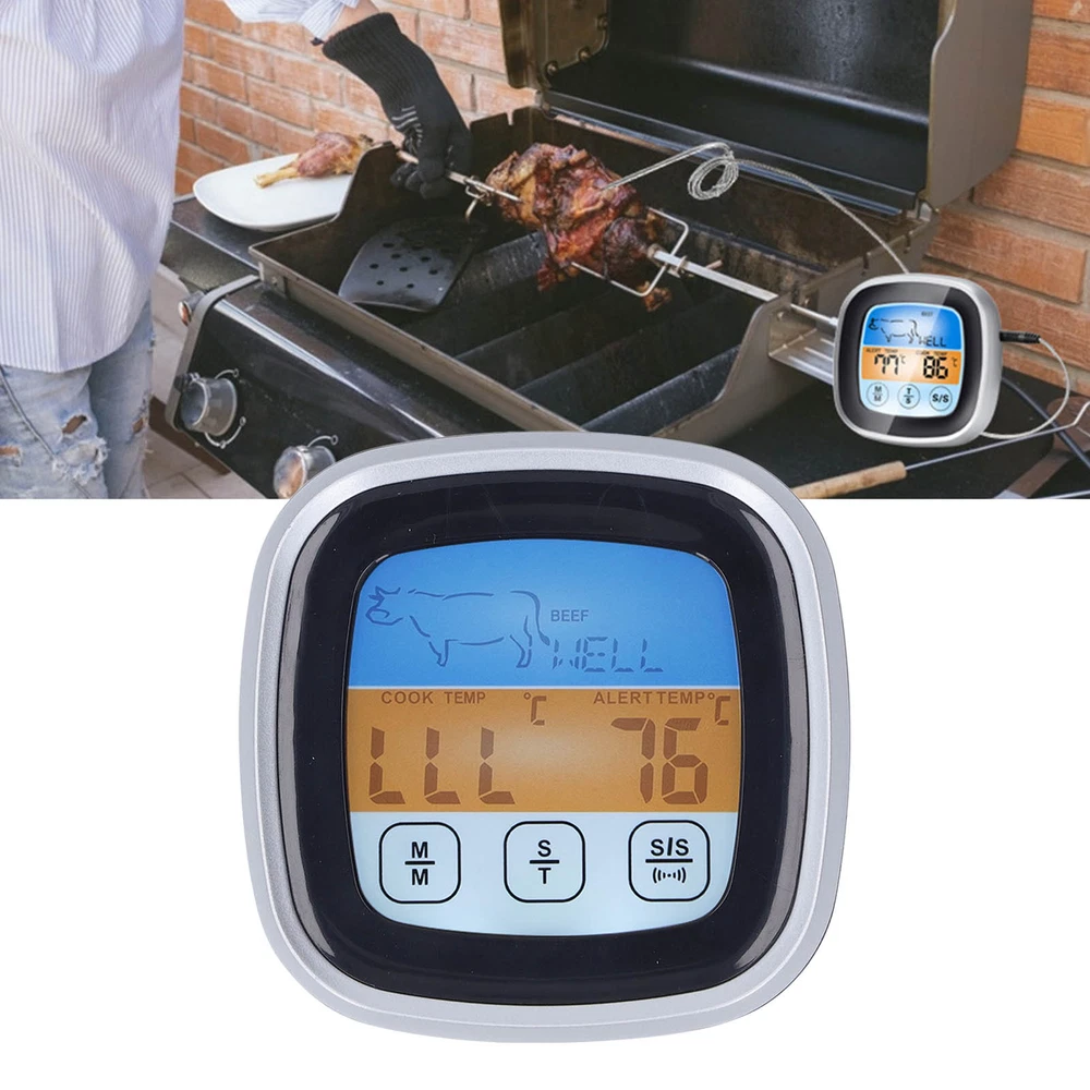 Digital Meat Thermometer LED Display Accurate Reading Meat Temperature Gauge