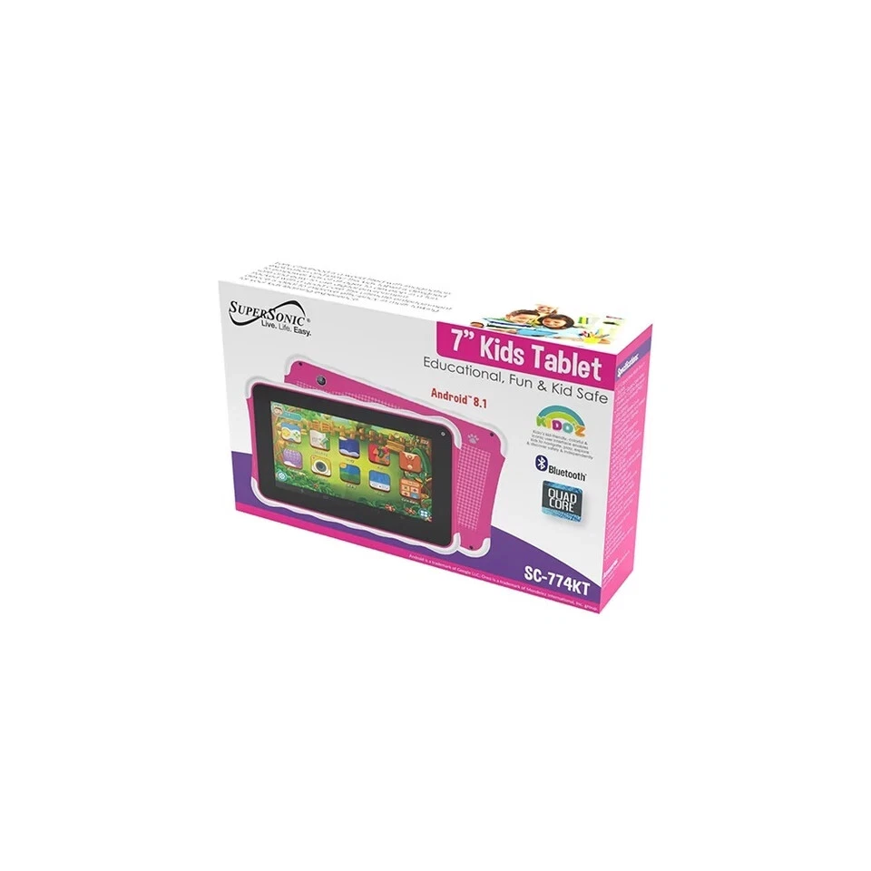 Supersonic SC-779KT 7-inch Tablet with Android 13, Kids Space, Quad-Core PINK - Image 2 of 2