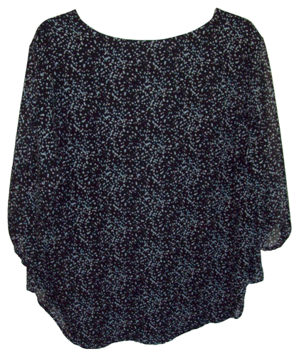 LUSH blusa donna taglia 2X scollo a V NERO TEAL foderato BUTTON DOWN manica 3/4 BUSTO 53 - Foto 6 di 8