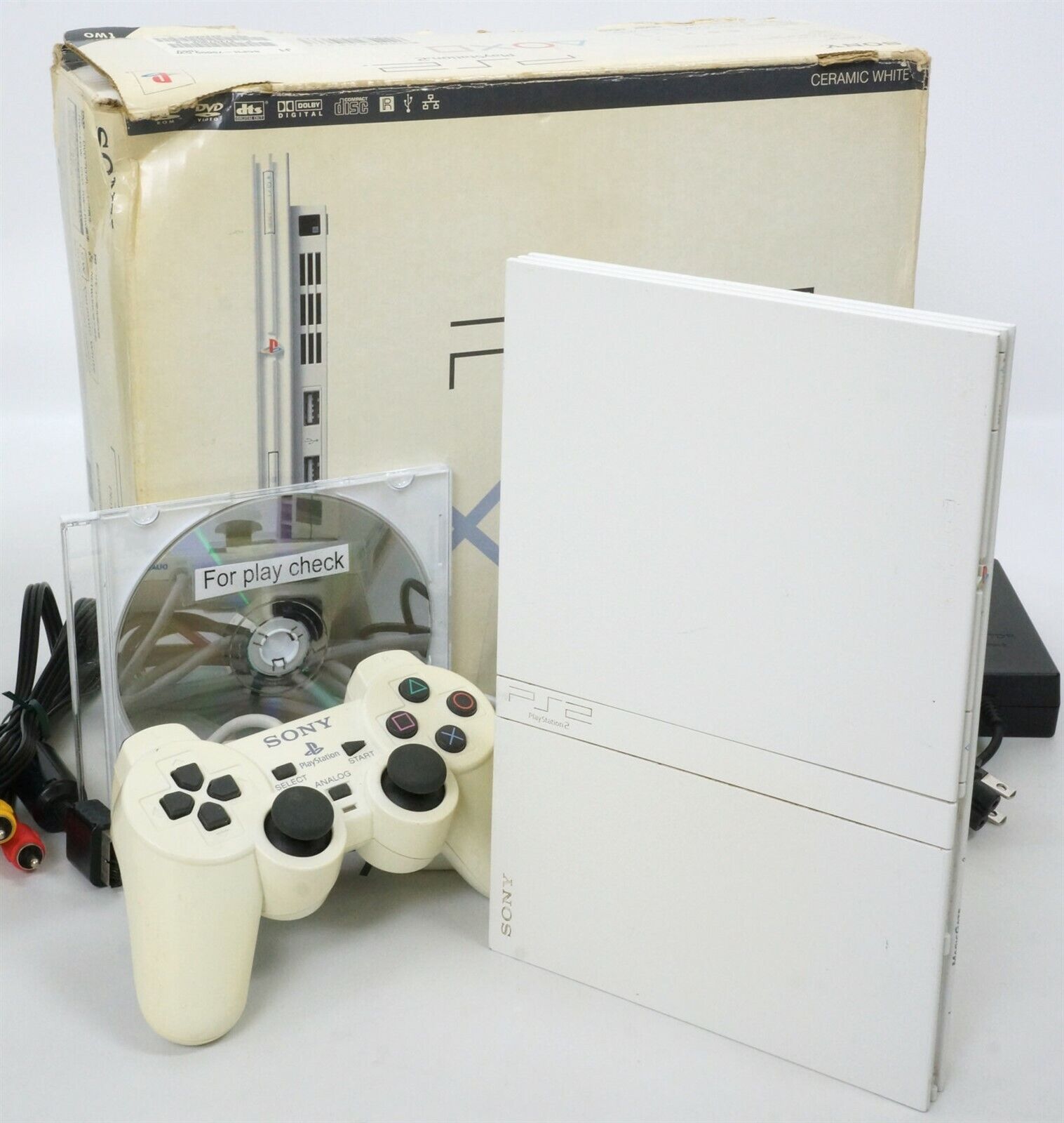 PS2 Slim Console White SCPH-70000 CW NTSC-J Playstation Tested System 3648