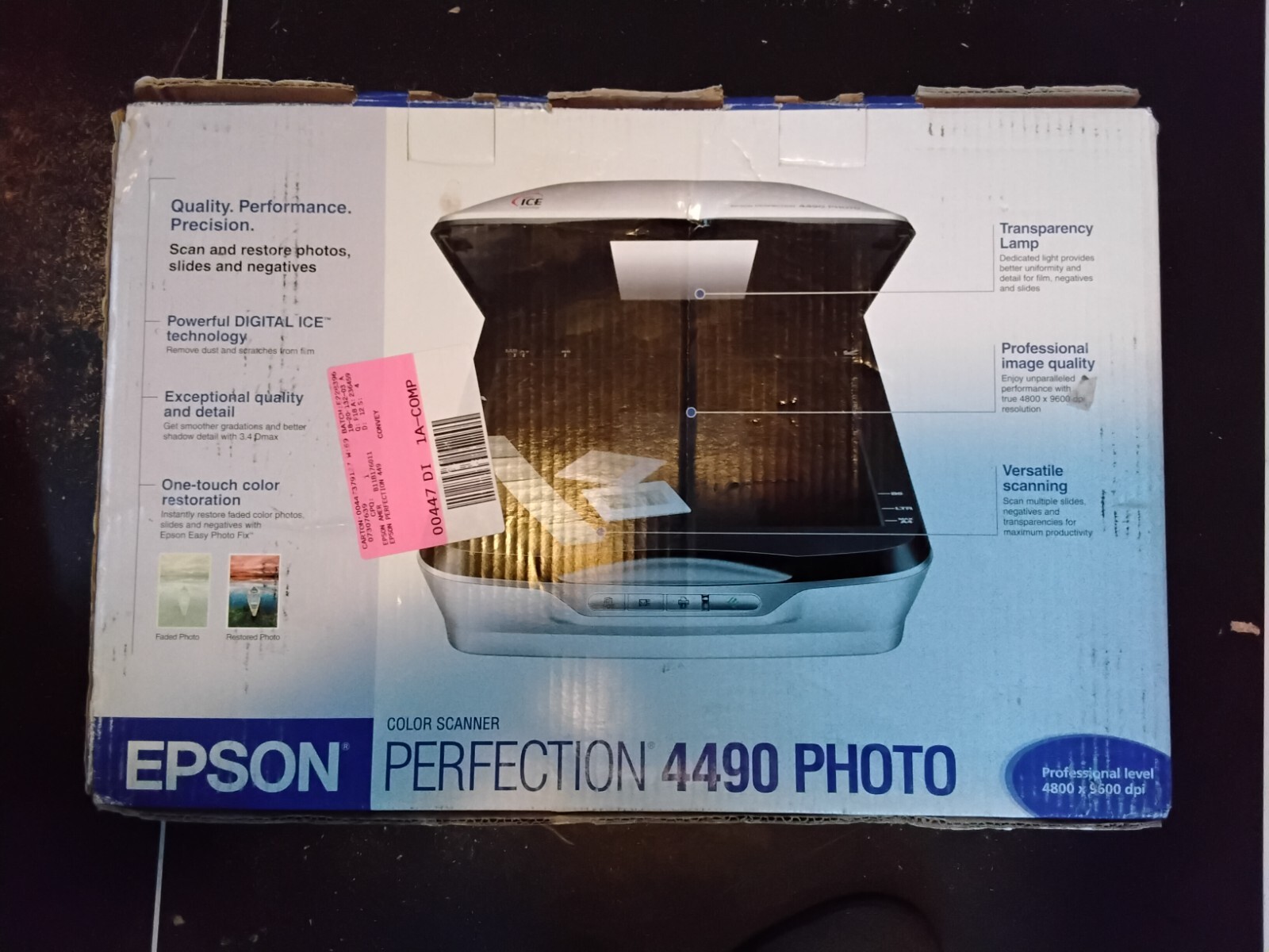 Epson Perfection 4490 Photo Flatbed Scanner Model J192A B11B176011 4800