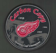 Kirk Maltby Signed Detroit Red Wings 1997 & 1998 Stanley Cup Carbon Copy Puck