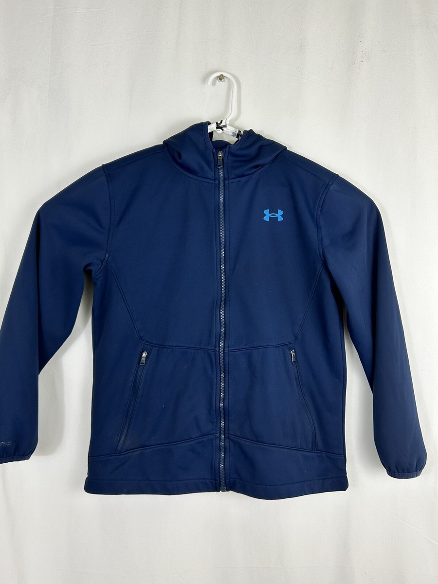 Under armour youth XL full zip hoodie blue cold gear storm