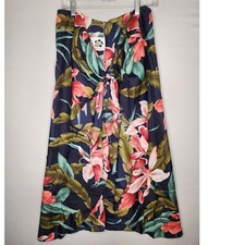 Hilo Hattie Tropical Sarong Swimsuit Cover Up Wrap One Size Floral Blue