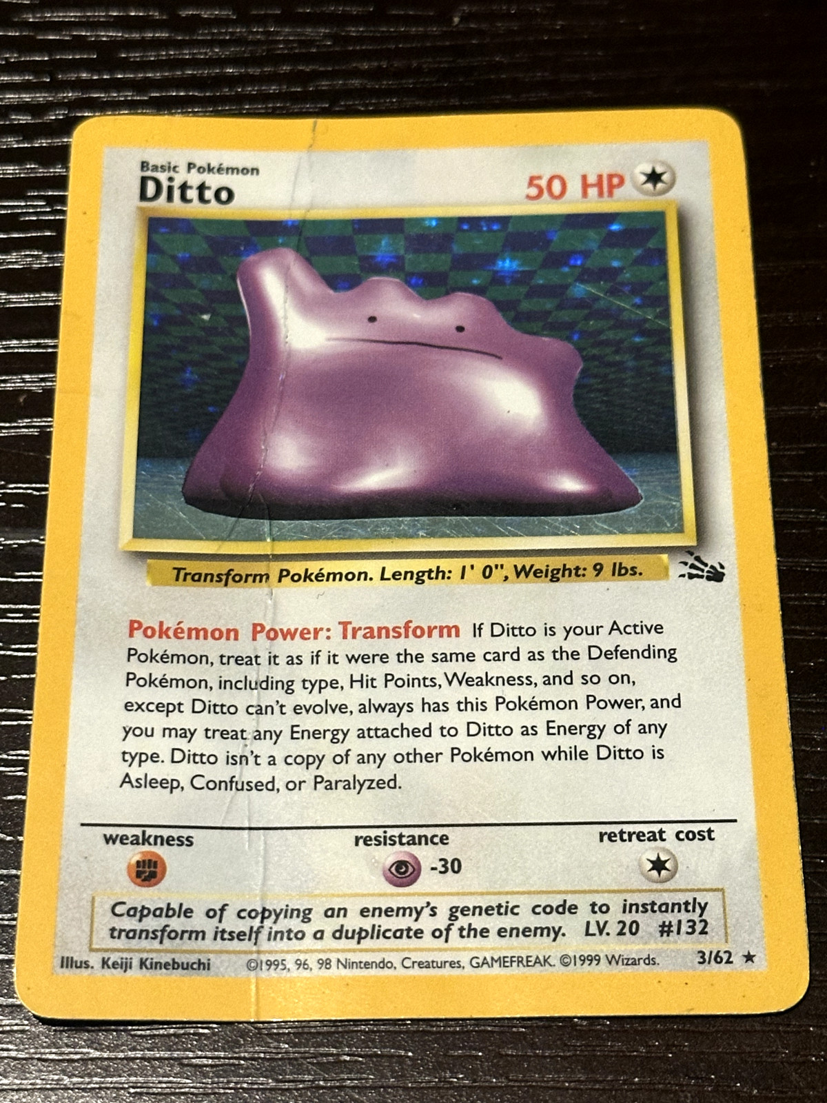 Ditto 3/62 Fossil Holo | Lightly Played | UNGRADED | FREE SHIPPING