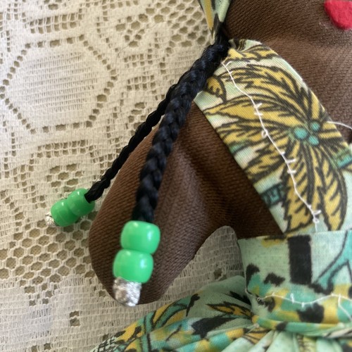 Vintage Topsy Turvy Double Black Rag Doll Handmade Beaded Braids Barbados - Picture 4 of 10