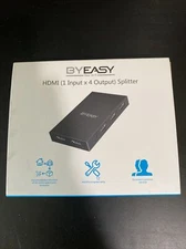 BYEASY 4K 1080P HDMI Splitter 1 in 4 Out for Four Monitors Duplicate/Mirror Only