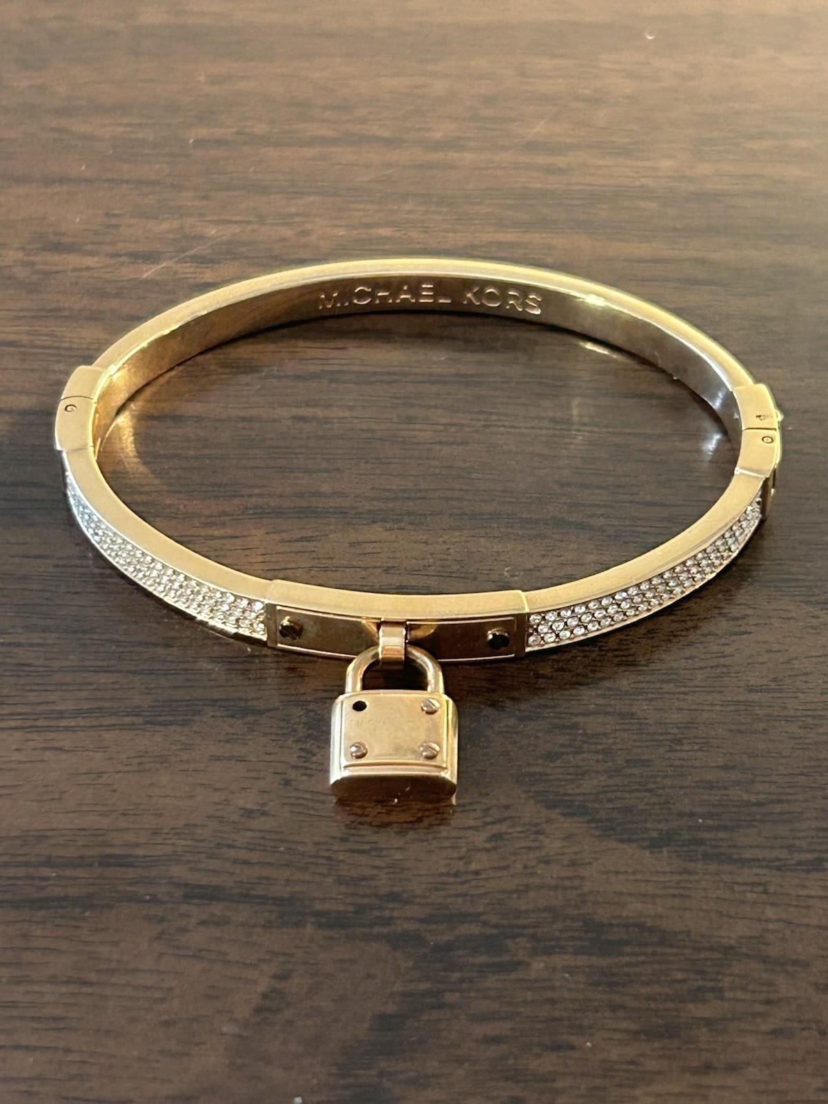 Michael Kors Coppertone Lock Hinge Bangle Bracelet - image 1