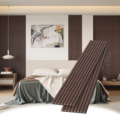 Wood Slat Wall Panels, 2 Pack 8 x 1 ft Decorative Wood Panels for Wall,Stylis...