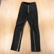 AGATHA BLOIS NYC Custom striped nubuck leather pants 24.5x29.5 vtg 90s usa made