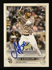 2022 Topps Update Jose Azocar Signed Rookie Card US280 Padres Autograph Auto RC. rookie card picture