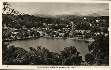 Kandy, Ceylon Panoramic View of Kandy Original Vintage Real Photo Postcard RPPC