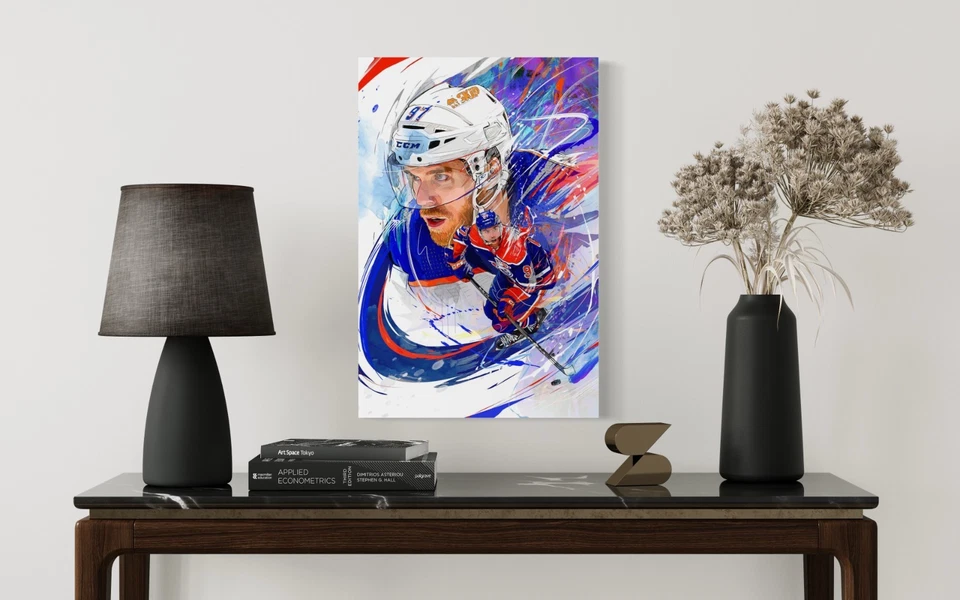 Lienzo estampado Connor McDavid | Engrasadores Edmonton | Arte de pared deportivo | Decoración de pared Foto 4 de 4