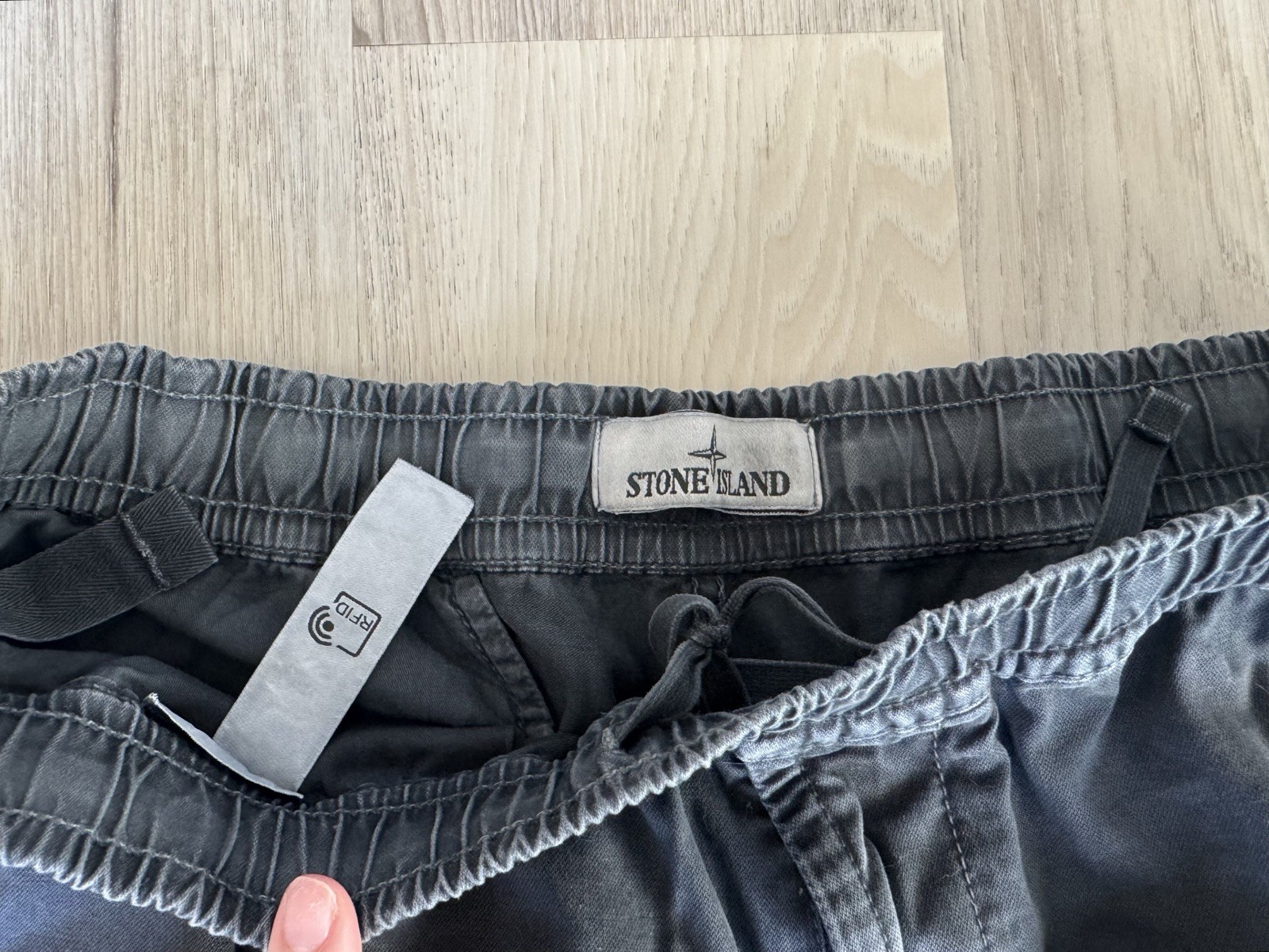 Stone Island Black Cargo Pants Drawstring Waist thumbnail 2