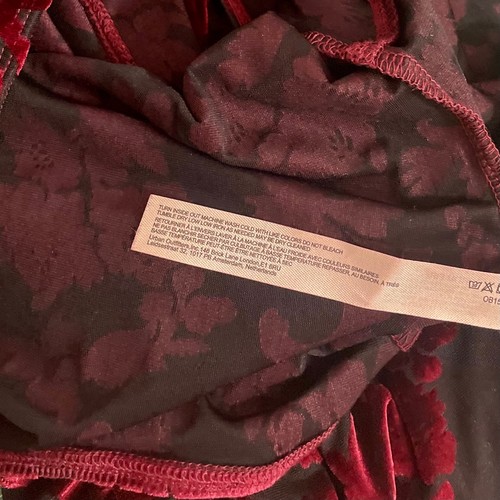 FREE PEOPLE Intimately Magic Hour Velvet Bodysuit Red Midnight Floral Large - Picture 13 of 16