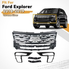 For Ford Explorer 2018-2019 Front Bumper Upper Grille Chrome Silver Mesh Style For Ford Explorer 2018-2019 Front Bumper Upper Grille Chrome Silver Mesh Style