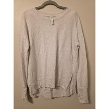 Athleta Heather Gray Split Hem Sweatshirt Size S Soft Modal Blend