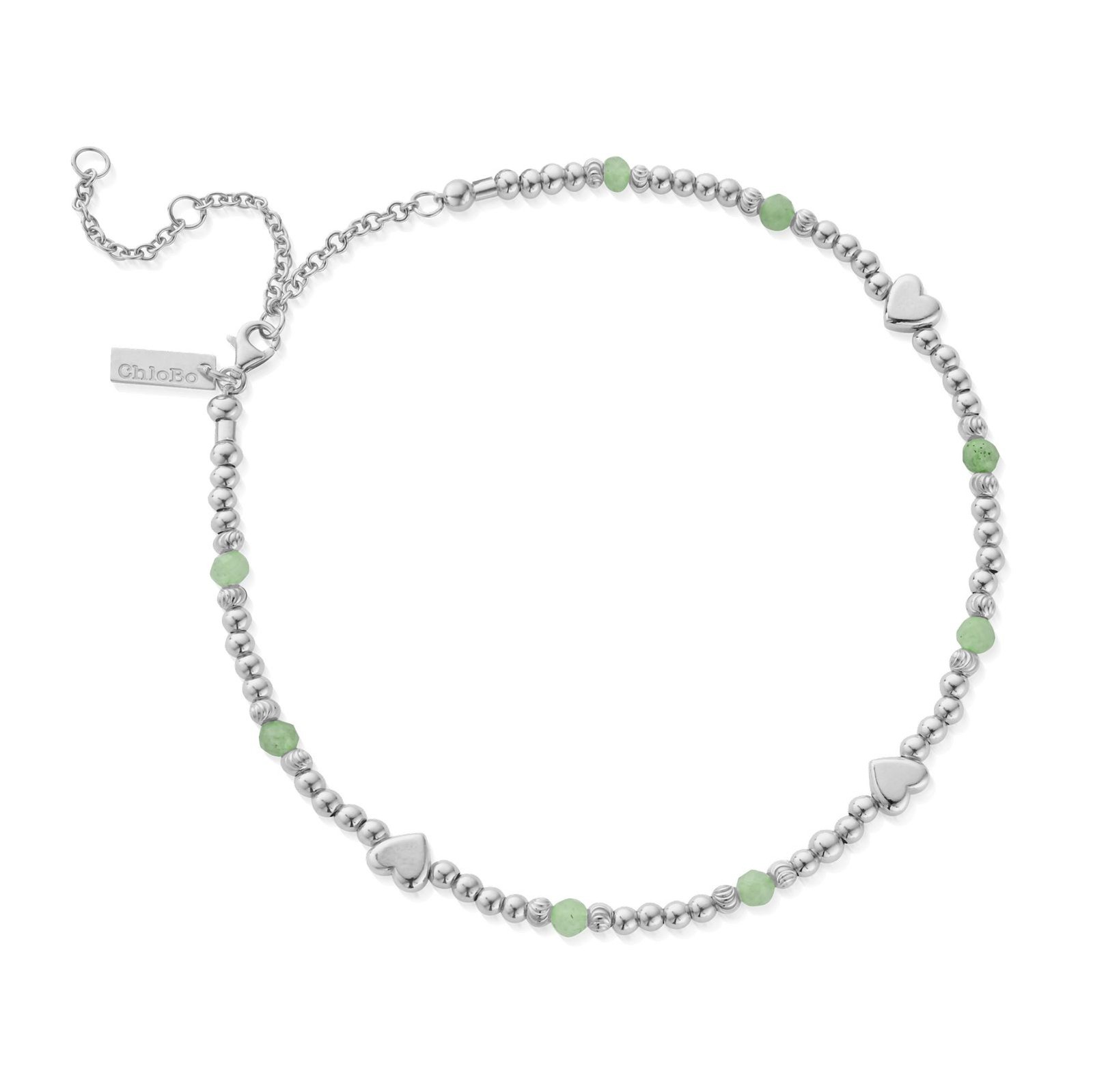 ChloBo In Bloom NEW LOVE Aventurine Anklet - 925 Sterling Silver SANAHEART -
