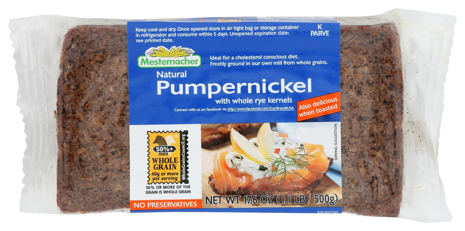 Mestemacher Natural Pumpernickel 3 Pack