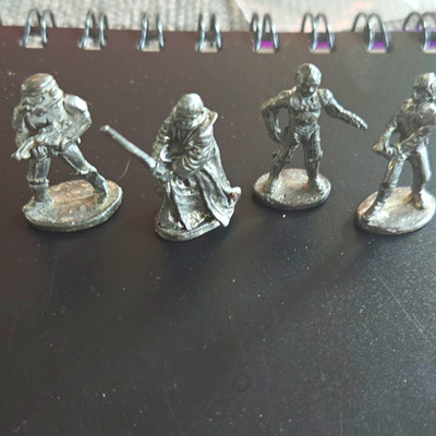 Star Wars Metal Miniature Figures Lot of 4 Silver Board Game Pieces