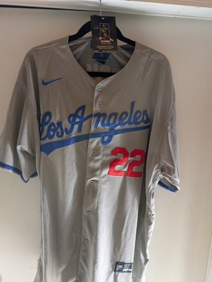 Nike Los Angeles Dodgers Clayton Kershaw #22 MLB Baseball Jersey Gray 56