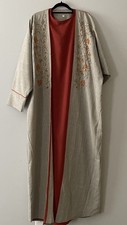 Dubai 2 Piece Abaya Orange Brown Muslim Modest Dress Size Medium New Arabic