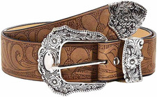 Western Belt for Women Brown Cowgirls Leather Belts with Buckle